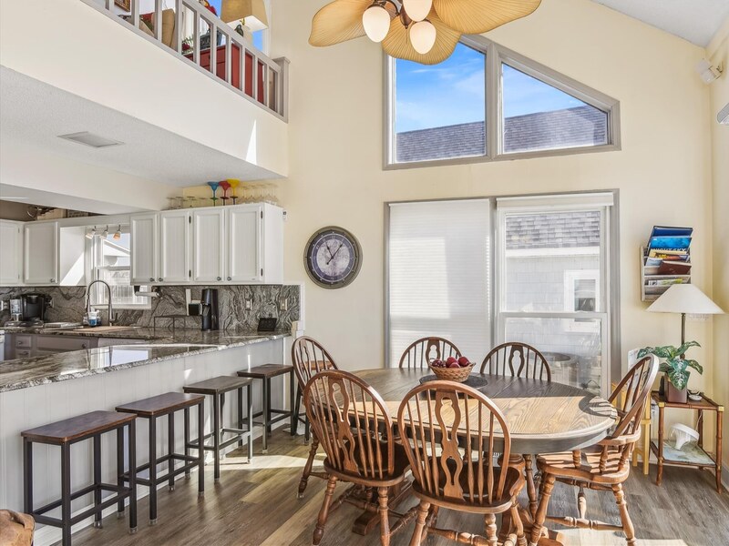 Dining area with large windows