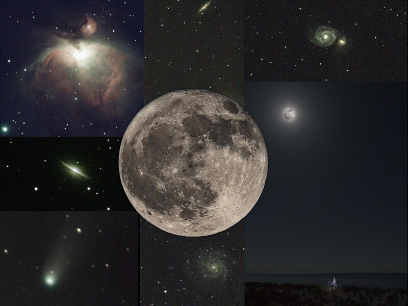Stylized astronomical collage