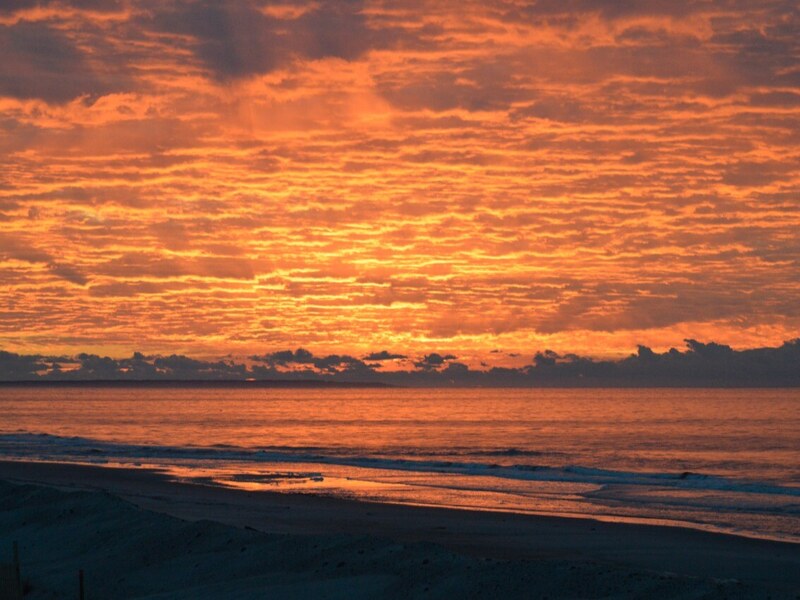 Dramatic sunset cloudscape over the coast