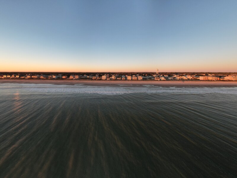 Aerial view of the ocean horizon