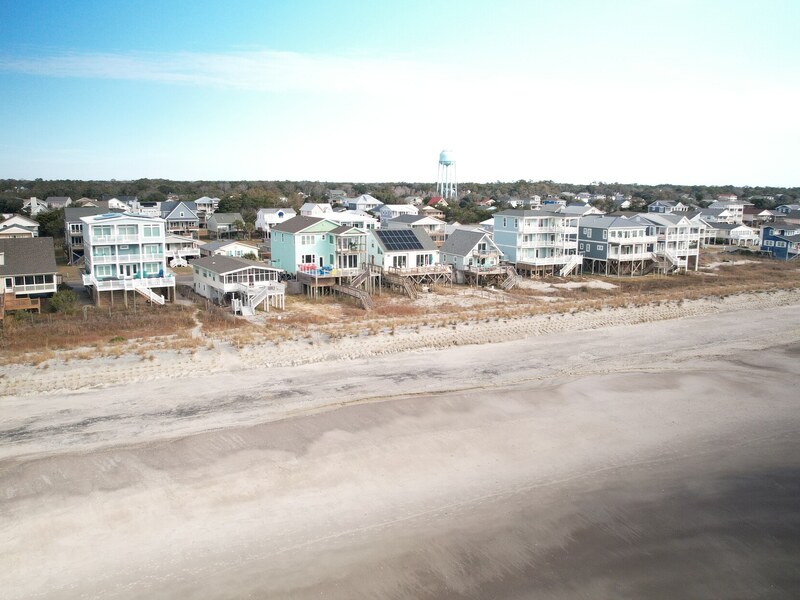 Panoramic aerial of the shoreline