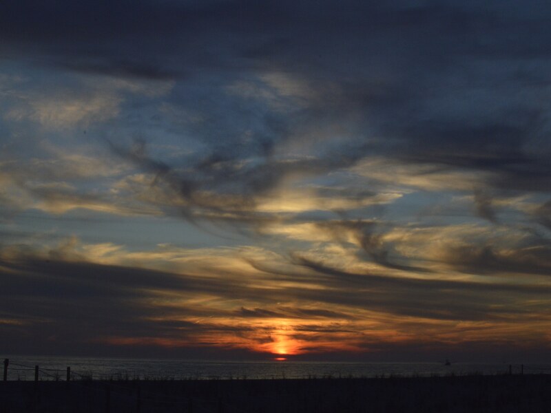 Second sunset cloud study over the coast