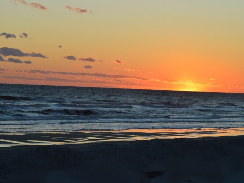 Sunset along the shoreline