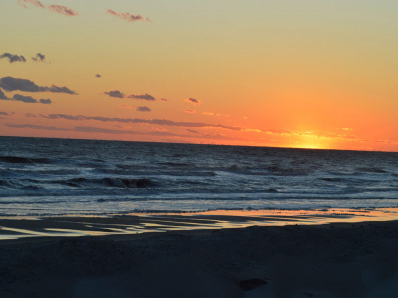 Golden sunset view over the Atlantic Ocean